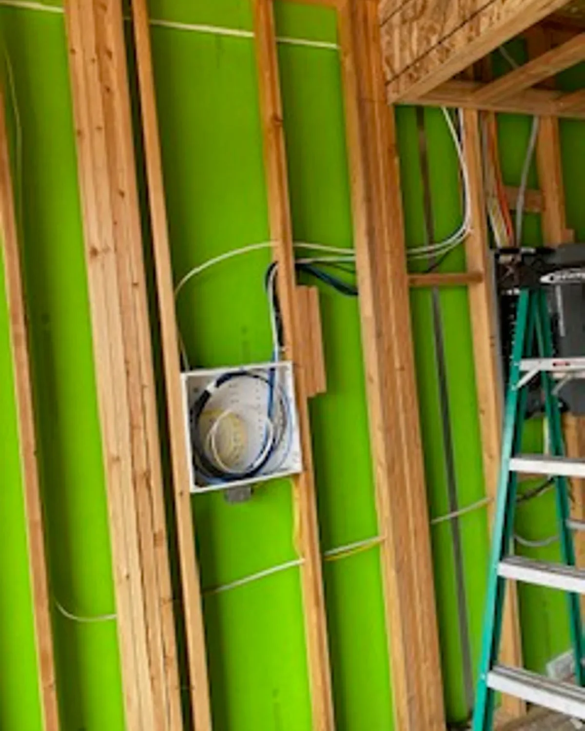 2Brothers Wireless attic pathway conduit routed through framing